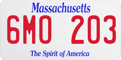 MA license plate 6MO203