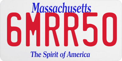 MA license plate 6MRR50
