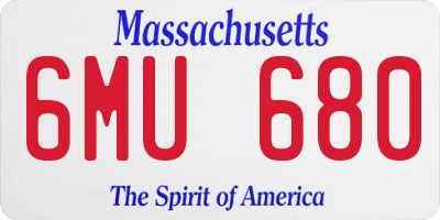 MA license plate 6MU680