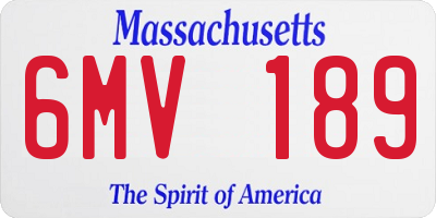 MA license plate 6MV189