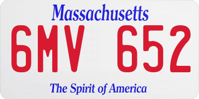 MA license plate 6MV652