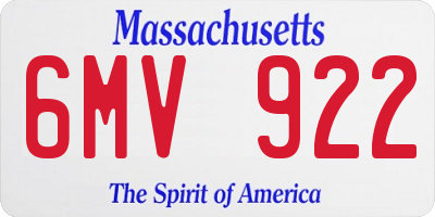 MA license plate 6MV922