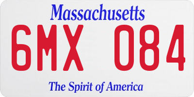 MA license plate 6MX084