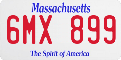 MA license plate 6MX899