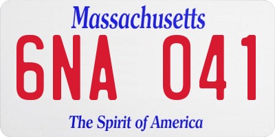 MA license plate 6NA041