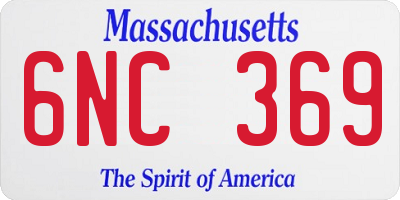 MA license plate 6NC369