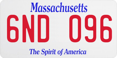 MA license plate 6ND096