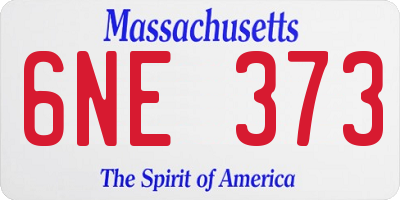MA license plate 6NE373