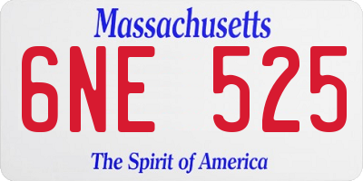 MA license plate 6NE525