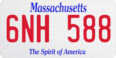MA license plate 6NH588