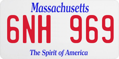 MA license plate 6NH969