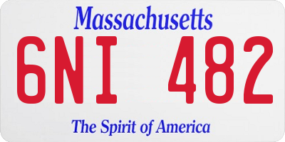 MA license plate 6NI482