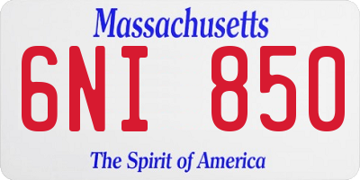 MA license plate 6NI850