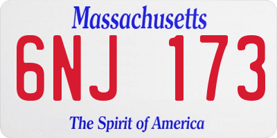 MA license plate 6NJ173