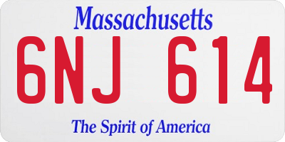 MA license plate 6NJ614