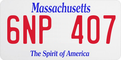 MA license plate 6NP407