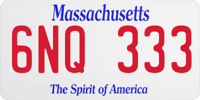 MA license plate 6NQ333