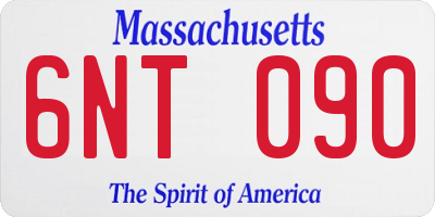 MA license plate 6NT090