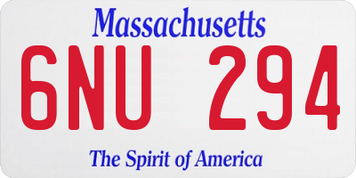 MA license plate 6NU294