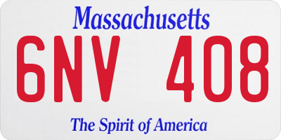 MA license plate 6NV408