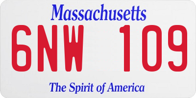 MA license plate 6NW109