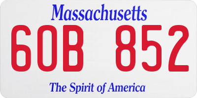 MA license plate 6OB852