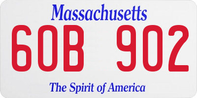 MA license plate 6OB902