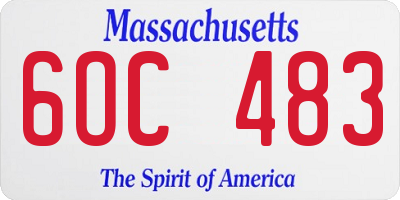MA license plate 6OC483