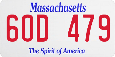MA license plate 6OD479