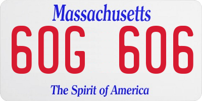 MA license plate 6OG606