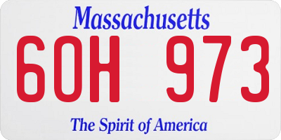 MA license plate 6OH973