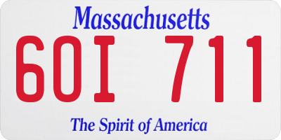 MA license plate 6OI711