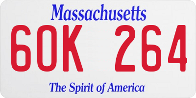 MA license plate 6OK264