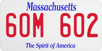 MA license plate 6OM602