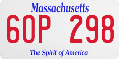 MA license plate 6OP298
