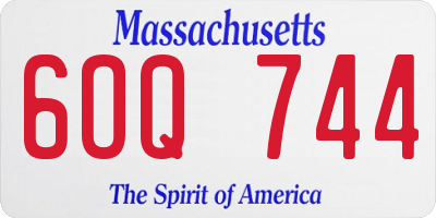 MA license plate 6OQ744