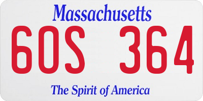 MA license plate 6OS364