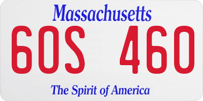 MA license plate 6OS460