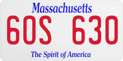 MA license plate 6OS630