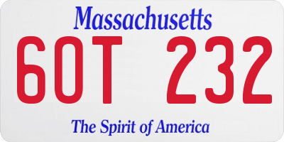 MA license plate 6OT232