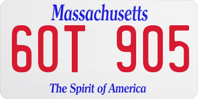 MA license plate 6OT905