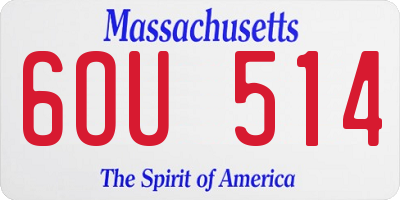MA license plate 6OU514
