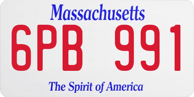 MA license plate 6PB991