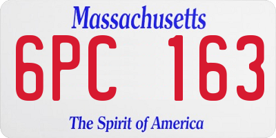 MA license plate 6PC163