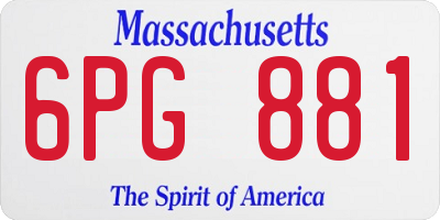 MA license plate 6PG881