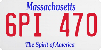 MA license plate 6PI470