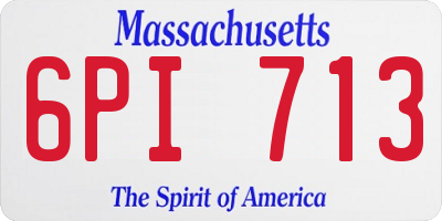 MA license plate 6PI713