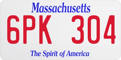 MA license plate 6PK304