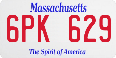 MA license plate 6PK629
