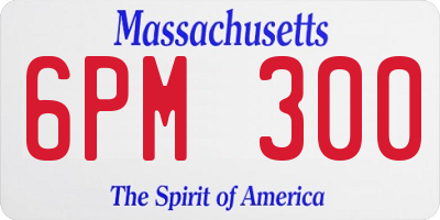 MA license plate 6PM300